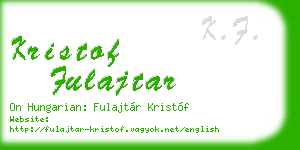 kristof fulajtar business card